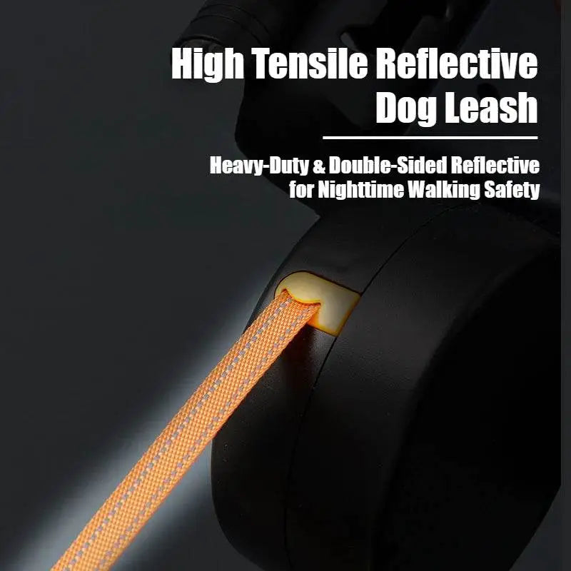 2-in-1 Retractable Anti-Tangle Dog Harness for Two – Reflective Leash with Flashlight
