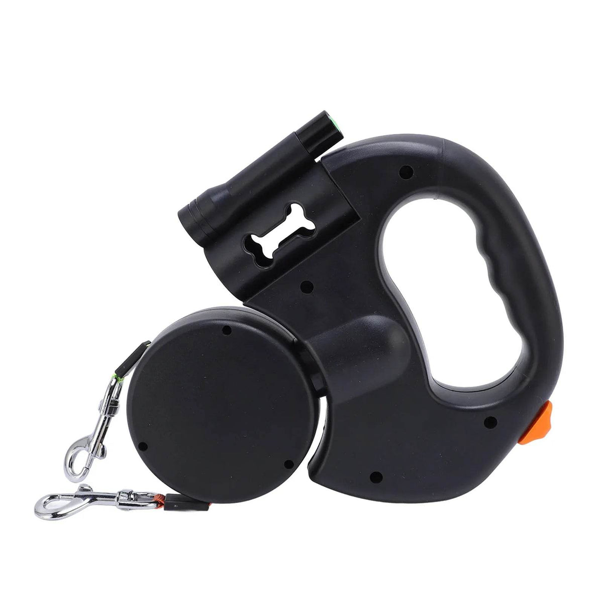 2-in-1 Retractable Anti-Tangle Dog Harness for Two – Reflective Leash with Flashlight
