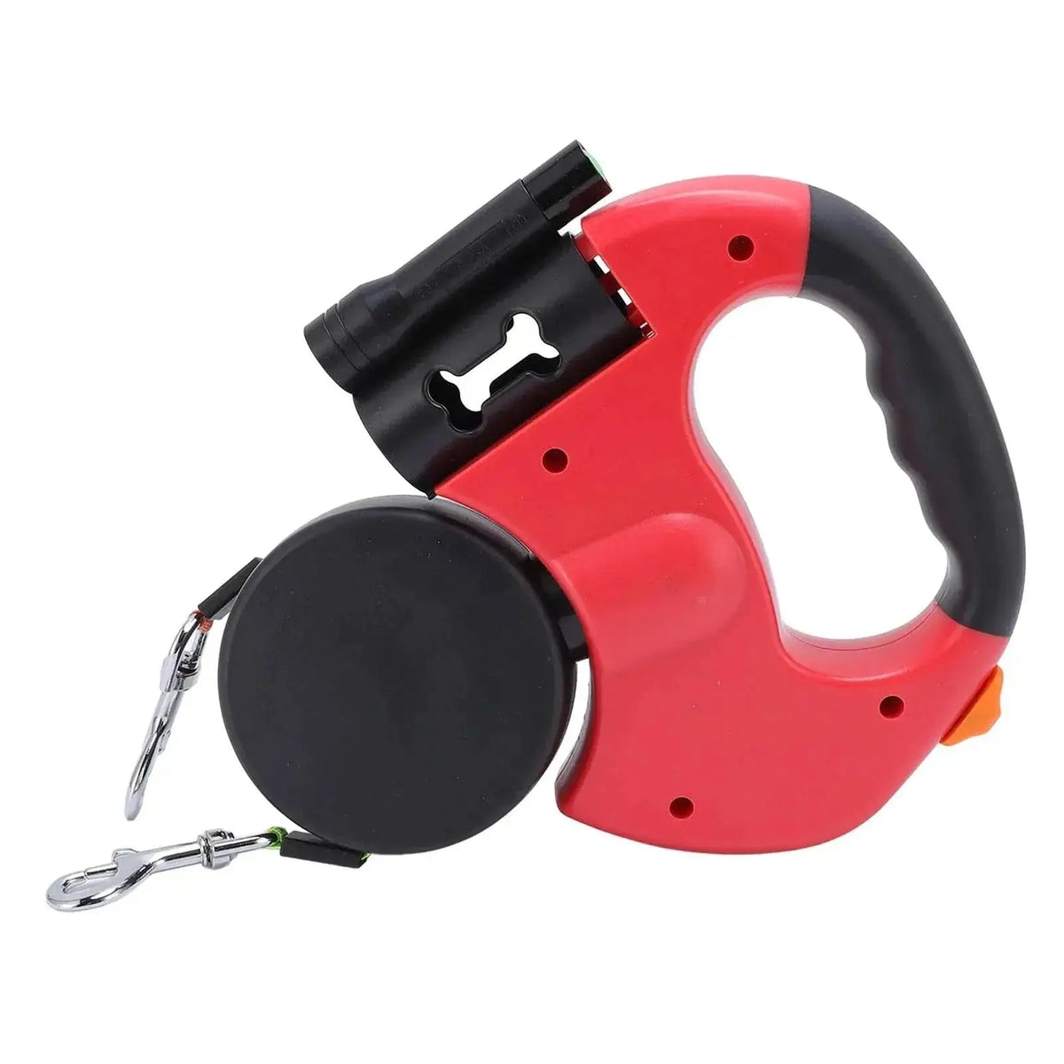 2-in-1 Retractable Anti-Tangle Dog Harness for Two – Reflective Leash with Flashlight