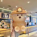 Bear Water Bottle With Straw