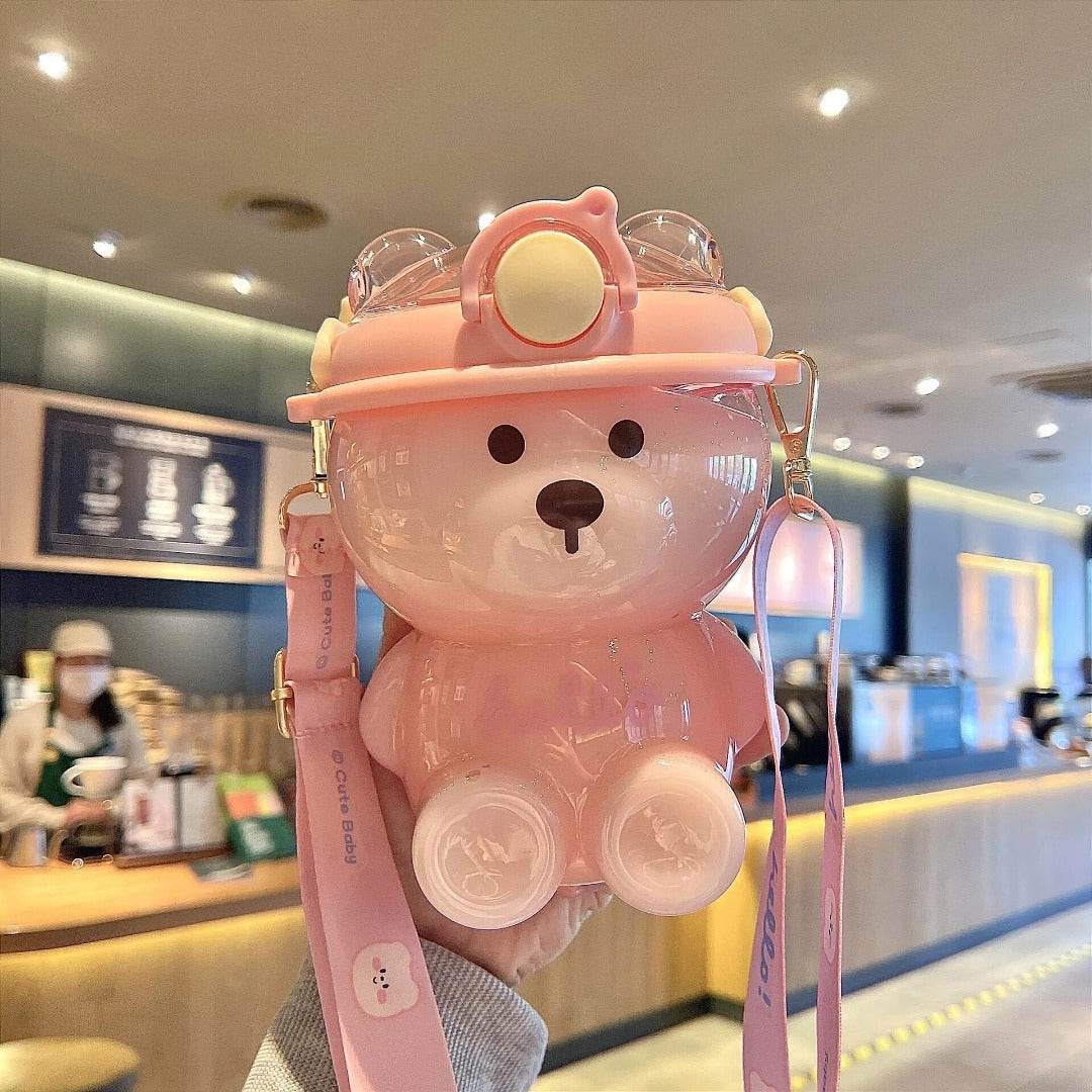Bear Water Bottle With Straw